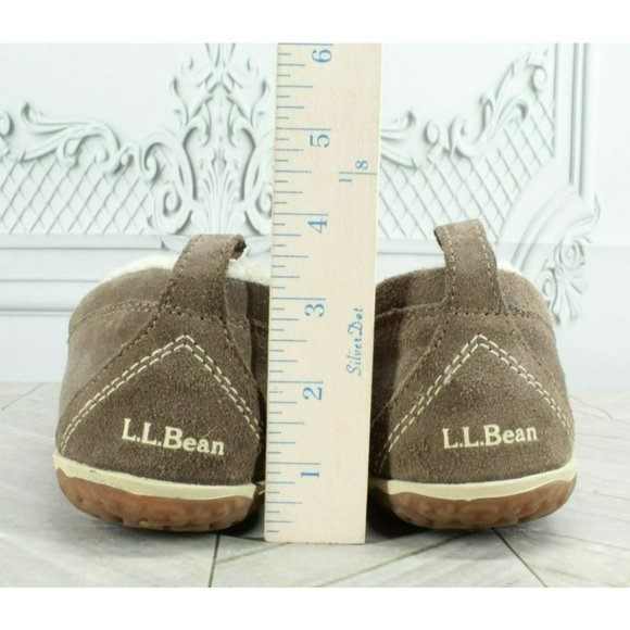 LL Bean Gray Suede Wicked Good Mountain Moccasins Slippers Size 9 M - Picture 6 of 9